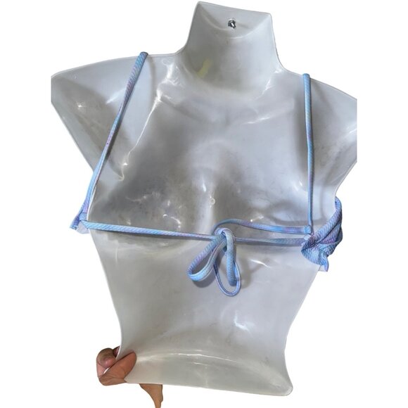 Tie-Dye Bikini Set Size Large Tie-Side Bottom Pastel Blue Sexy Beach Swimsuit - Picture 5 of 7